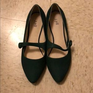 Lightly Pointed Mary Jane flats with button detail